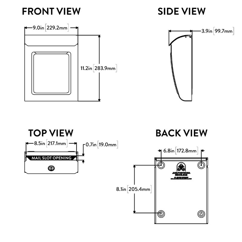 Architectural Mailboxes Aspenâ„¢ Locking, Vertical Wall-Mounted Mailbox for Outside, Modern Metal Galvanized Steel Small Mail Box with Lock and Key Drop Box, White - Image 5